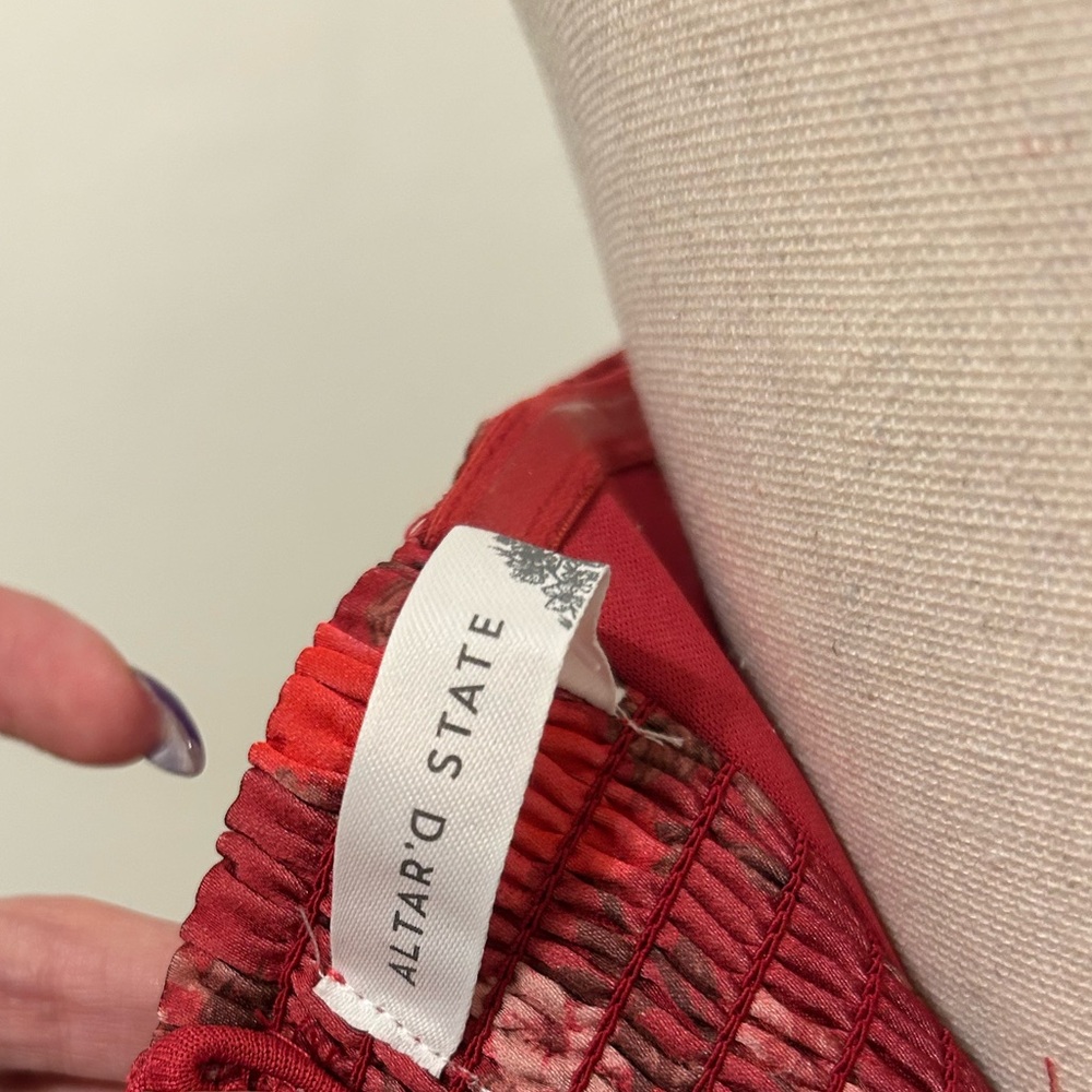 Altar'd State Strapless Red Floral Dress - Picture 12 of 12